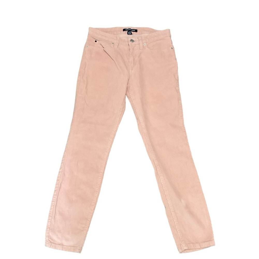 CALVIN KLEIN Peachy Pink Corduroy‎ Slim Leg Pants Size 6